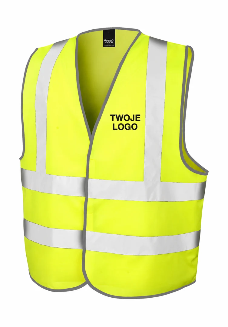 TEXTILE EUROPE · RESULT Hi-Vis Motorway Vest — przykład znakowania
